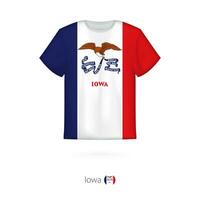 T-shirt conception avec drapeau de Iowa nous État. vecteur