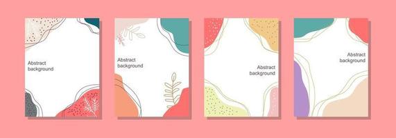 carte abstraite florale dessinée à la main pour les publications et les affiches sur les réseaux sociaux vecteur