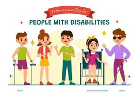 international journée pour gens avec invalidité vecteur conception illustration sur 3 décembre à élever conscience de le situation de désactivée les personnes