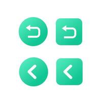 retour bouton icône utilisateur pour utilisateur interface, ui-ux, vert cercle buton pour app vecteur