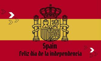 Espagne nationale journée bannière pour indépendance journée anniversaire. drapeau de Espagne avec moderne géométrique rétro abstrait conception. vecteur