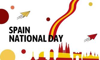 Espagne nationale journée bannière pour indépendance journée anniversaire. drapeau de Espagne avec moderne géométrique rétro abstrait conception. vecteur