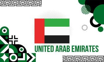 Émirats arabes unis nationale journée bannière pour indépendance journée anniversaire. arabe émirats moderne géométrique rétro abstrait conception. vecteur