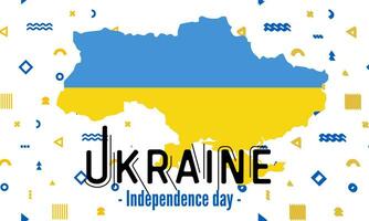 Ukraine indépendance journée avec abstrait moderne conception. drapeau et carte de Ukraine avec typographie bleu et Jaune Couleur thème. Ukraine nationale journée bannière. vecteur