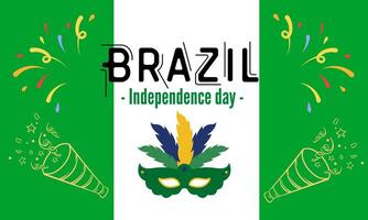 Brésil nationale journée bannière avec Plans et typographie illustration vecteur