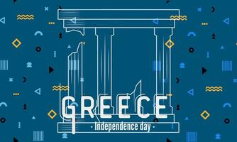 Grèce nationale journée bannière pour indépendance journée anniversaire. drapeau de Grèce avec moderne géométrique rétro abstrait conception. bleu et blanc couleurs concept. vecteur