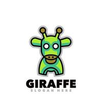 girafe mascotte dessin animé vecteur