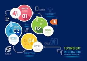 bannière d'options de conception de concept de technologie d'infographie. vecteur