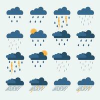 ensemble de pluie Icônes. nuage pluie vecteurs et illustration. illustration de différent pluie. vecteur