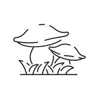 forêt champignon vecteur ligne icône. contour forêt champignon vecteur icône pour la toile conception isolé sur blanc Contexte.