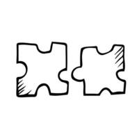 vecteur griffonnage puzzle icône. isolé esquisser