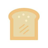 pain grillé icône plat vecteur