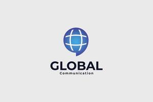 global la communication bavarder logo et icône vecteur