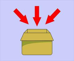 boîte illustration vecteur avec Trois flèches montrer du doigt vers l'intérieur