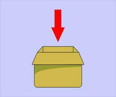boîte illustration vecteur avec un flèches montrer du doigt vers l'intérieur