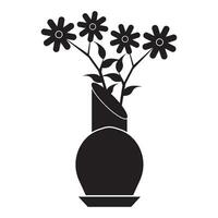 fleur vase icône logo vecteur conception modèle illustration