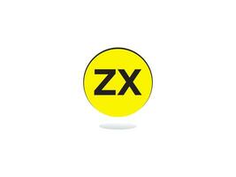 monogramme zx logo icône, initiale zx xz luxe cercle logo lettre conception vecteur