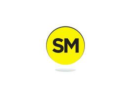 prininitial sm luxe cercle logo, Créatif sm logo icône conception pour magasin vecteur