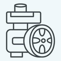 icône puissance pilotage pompe. en relation à voiture entretien symbole. ligne style. Facile conception modifiable. Facile illustration vecteur