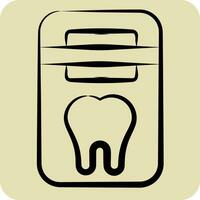 icône dentaire soie. en relation à dentiste symbole. main tiré style. Facile conception modifiable. Facile illustration vecteur