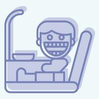 icône dentiste chaise. en relation à dentiste symbole. deux Ton style. Facile conception modifiable. Facile illustration vecteur