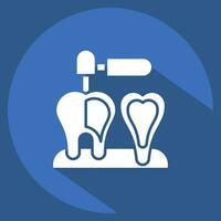 icône endodontiste. en relation à dentiste symbole. longue ombre style. Facile conception modifiable. Facile illustration vecteur