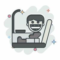 icône dentiste chaise. en relation à dentiste symbole. bande dessinée style. Facile conception modifiable. Facile illustration vecteur