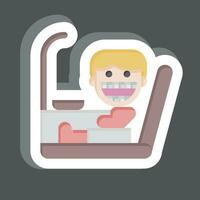 autocollant dentiste chaise. en relation à dentiste symbole. Facile conception modifiable. Facile illustration vecteur