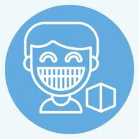 icône protection. en relation à dentiste symbole. bleu yeux style. Facile conception modifiable. Facile illustration vecteur