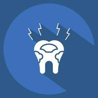 icône pourri dent. en relation à dentiste symbole. longue ombre style. Facile conception modifiable. Facile illustration vecteur