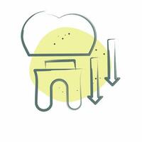 icône dentaire couronne. en relation à dentiste symbole. Couleur place style. Facile conception modifiable. Facile illustration vecteur