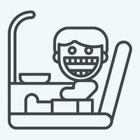 icône dentiste chaise. en relation à dentiste symbole. ligne style. Facile conception modifiable. Facile illustration vecteur