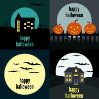 ensemble de quatre vecteur des illustrations pour Halloween