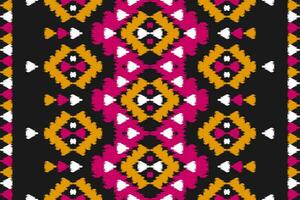 tapis ethnique motif ikat art. motif harmonieux d'ikat ethnique géométrique en tribal. façon mexicaine. vecteur