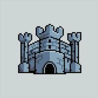 pixel art illustration forteresse. pixélisé forteresse. médiéval forteresse icône pixélisé pour le pixel art Jeu et icône pour site Internet et vidéo jeu. vieux école rétro. vecteur