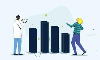 médical et santé croissance une analyse numérique vecteur Stock des illustrations