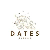 Date fruit logo, élégant minimaliste prime conception, sucré Date fruit logo modèle illustration vecteur