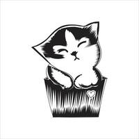 dessin animé chaton vecteur illustration conception