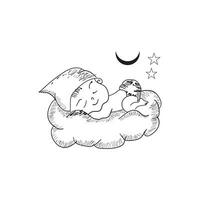 mignonne bébé lune vecteur illustration conception