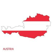 L'Autriche nationale drapeau en forme de comme pays carte vecteur