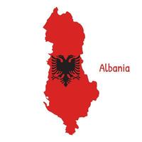 Albanie nationale drapeau en forme de comme pays carte vecteur