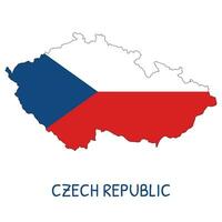 tchèque république nationale drapeau en forme de comme pays carte vecteur