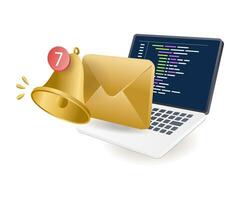 programmation Langue Les données email notification vecteur