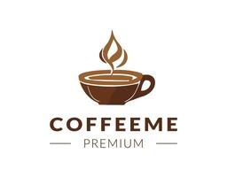 café tasse vecteur logo conception modèle. prime café magasin logo