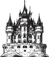 magnifique Château vecteur silhouette illustration