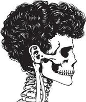 frisé cheveux squelette modèle illustration vecteur