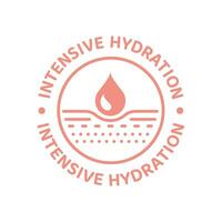 intensif hydratation vecteur étiqueter. hydratant peau se soucier icône.