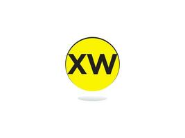 minimaliste xw logo lettre, monogramme xw wx luxe cercle logo icône vecteur