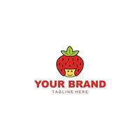 mignonne fraise logo vecteur