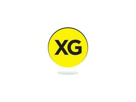 minimaliste xg logo lettre, monogramme xg gx luxe cercle logo icône vecteur